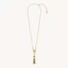 Chloé Link Chain Gemstone Tassel Necklace In Gold