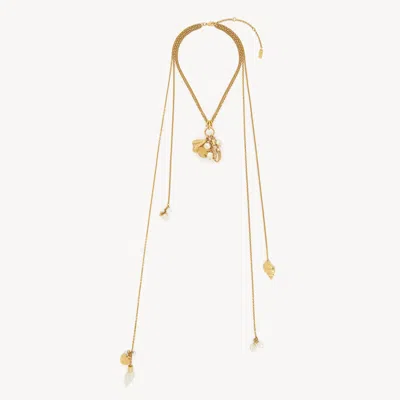 CHLOÉ THE CHLOÉ SHELLS SCARF NECKLACE GOLD SIZE ONESIZE 100% BRASS, BOROSILICATE GLASS, OLIVA CONCAVOSPIRA