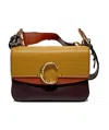 Chloé Color Matching C-button Shoulder Bag In Brown