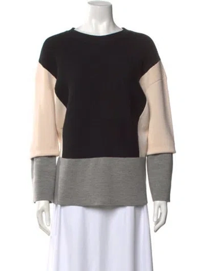 Pre-owned Chloé Colorblock Pattern Crew Neck Sweater In Black