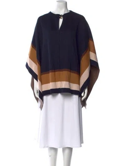 Pre-owned Chloé Colorblock Pattern Crew Neck Sweater In Blue