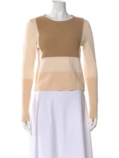 Pre-owned Chloé Colorblock Pattern Crew Neck Sweater In Neutral