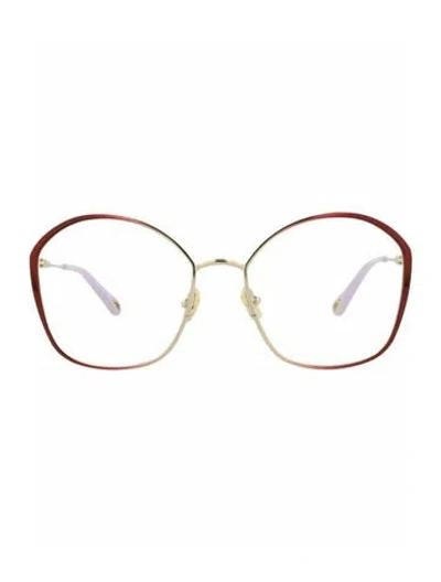 Pre-owned Chloé Colorblock Pattern Eyeglasses W/ Tags In Red