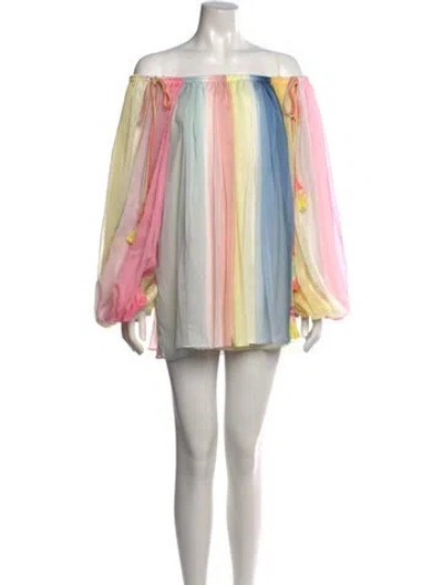 Pre-owned Chloé Colorblock Pattern Mini Dress In Pink
