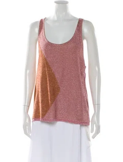 Pre-owned Chloé Colorblock Pattern Scoop Neck Top