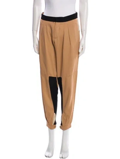 Pre-owned Chloé Colorblock Pattern Skinny Leg Pants In Neutral