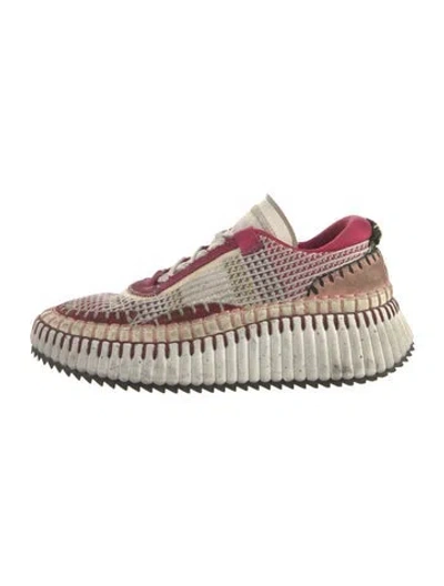 Pre-owned Chloé Colorblock Pattern Sneakers In Multi