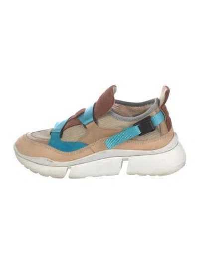 Pre-owned Chloé Colorblock Pattern Sneakers In Multi