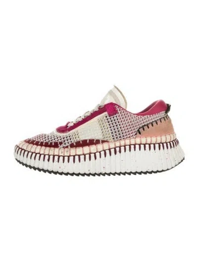 Pre-owned Chloé Colorblock Pattern Sneakers In Neutral