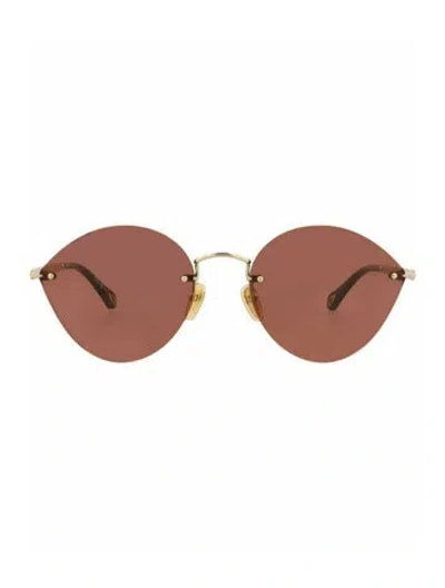 Pre-owned Chloé Colorblock Pattern Sunglasses W/ Tags In Gold