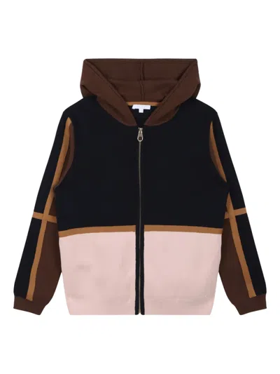 Chloé Colour-block Hooded Cardigan In ブラウン