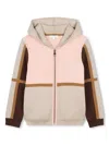 Chloé Cotton-wool Colour-block Hoodie (4-14 Years) In Neutrals