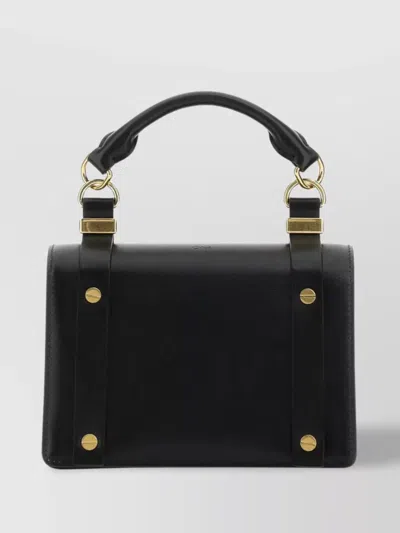 Chloé Compact Leather Shoulder Bag In Black