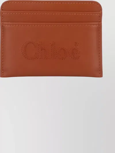 Chloé Compact Leather Wallets With Minimalist Design In Red