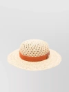 CHLOÉ CONTRAST BAND STRAW HAT WITH WIDE BRIM
