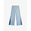 Chloé Denim Blue Contrast-panel Flared Stretch-denim Jeans 6-14 In Multi