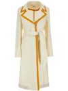 Chloé Leather-trimmed Linen-canvas Trench Coat In Neutrals