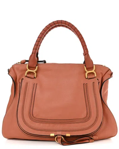 Chloé Coral Calfskin Leather Large Marcie Satchel (authentic Pre-loved)