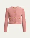 Chloé Cropped Corduroy Jacket Jackets Rose In Wild Pink