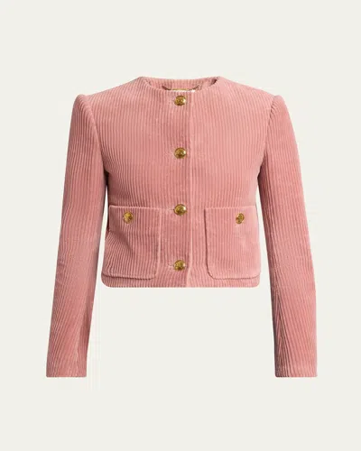 CHLOÉ CORDUROY CROP SINGLE-BREASTED JACKET