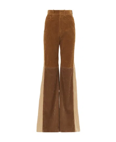 CHLOÉ CHLOÉ PATCHWORK FLARED TROUSERS