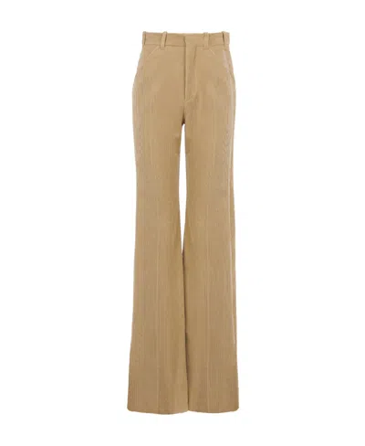 Chloé Corduroy Tailored Flared Trousers In Nude