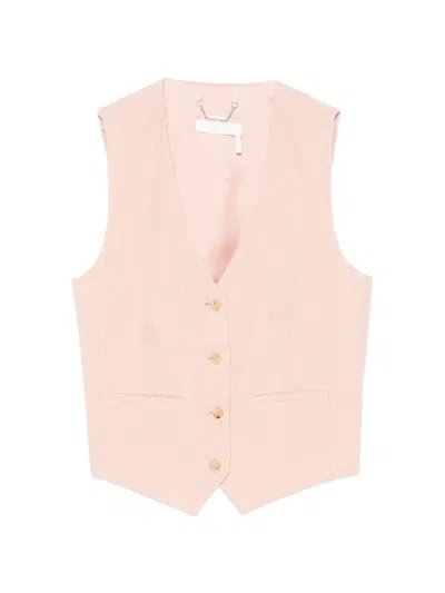 Chloé Corduroy Waistcoat In Pink
