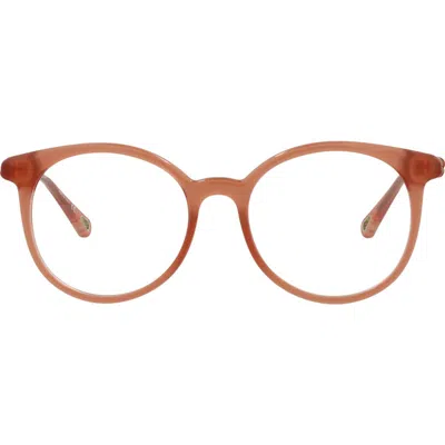 Chloé Core 49mm Cat Eye Optical Glasses In Pink Pink Transparent