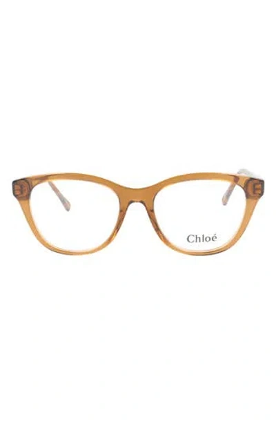 Chloé Core 51mm Cat Eye Optical Glasses In Brown Brown