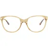 Chloé Core 53mm Cat Eye Optical Glasses In Brown Gold Transparent