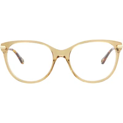 Chloé Core 53mm Cat Eye Optical Glasses In Brown Gold Transparent