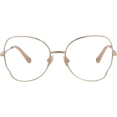 Chloé Core 53mm Cat Eye Optical Glasses In Gold Gold Transparent
