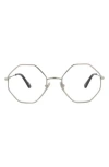 Chloé Core 53mm Rectangular Optical Glasses In Silver Silver Transparent
