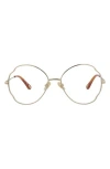 Chloé Core 53mm Round Optical Glasses In Gold