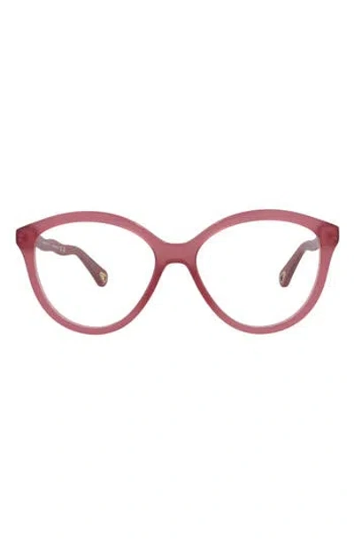 Chloé Core 54mm Cat Eye Optical Glasses In Burgundy Burgundy Transparent