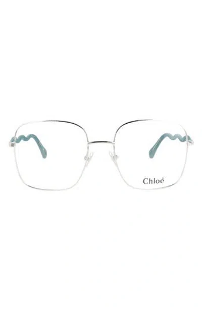 Chloé Core 55mm Square Optical Glasses In Transparent