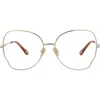 Chloé Core 56mm Cat Eye Optical Glasses In Gold Gold Transparent