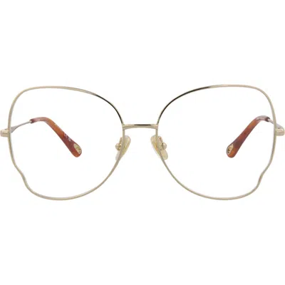 Chloé Core 56mm Cat Eye Optical Glasses In Gold Gold Transparent