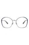 Chloé Core 57mm Rectangular Optical Glasses In Blue Blue Transparent