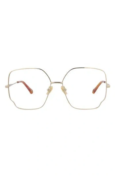 Chloé Core 57mm Square Optical Glasses In Gold