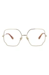 Chloé Core 57mm Square Optical Glasses In Gold Transparent