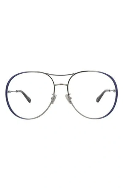Chloé Core 58mm Aviator Optical Glasses In Blue