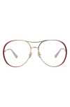 Chloé Core 58mm Aviator Optical Glasses In Burgundy Burgundy Transparent