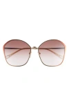 Chloé Core 61mm Round Sunglasses In Brown Brown Brown