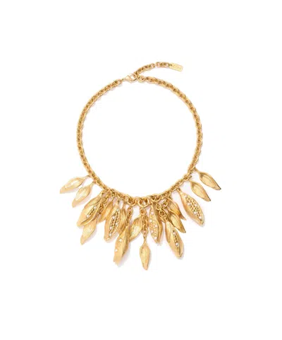 Chloé Corn Necklace In Gold And Pearl Colors