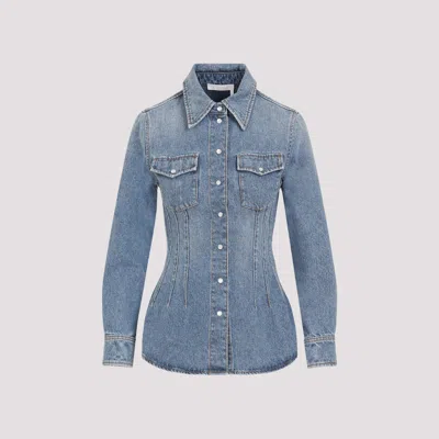 Chloé Chloe Corset Detailed Western Shirt In Blue