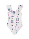 Chloé Abstract-print Ruffled Swimsuit In Multicolor
