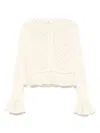 Chloé Latte-colored Crochet Cardigan In Blend In Neutral