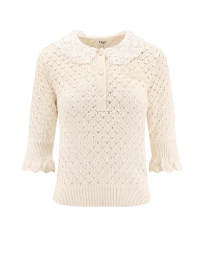 CHLOÉ COTTON, ALPACA AND SILK TOP