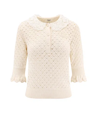 CHLOÉ COTTON, ALPACA AND SILK TOP